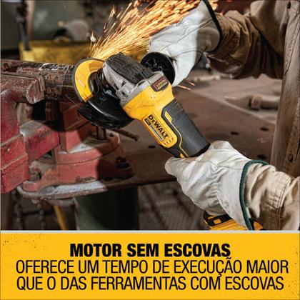 Imagem de Kit Esmerilhadeira DeWalt Brushless 20V DCG413P2 com 2 Baterias 5Ah e Bolsa