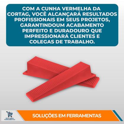 Imagem de Kit Espaçador Nivelador Smart C/1000/2000 Pçs Mais Cunha Nivelamento Cortag C/500 Peças P/ Nivelamento De Azulejos e Porcelanatos Profissional
