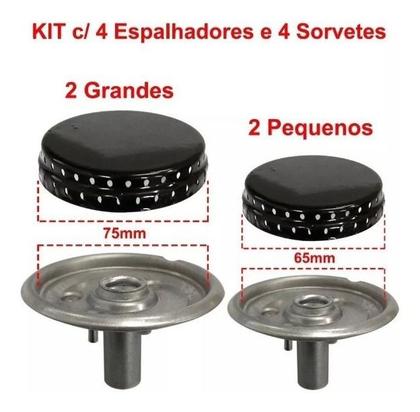 Imagem de Kit Espalhador + Queimador Fogao Esmaltec Veneza 4 Bocas