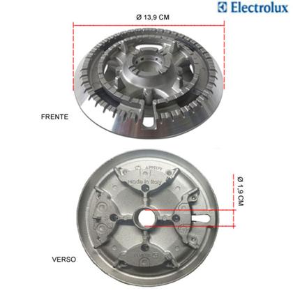 Imagem de Kit espalhadores + bacias p/ fogões tripla chama electrolux 5 bocas 76 efx