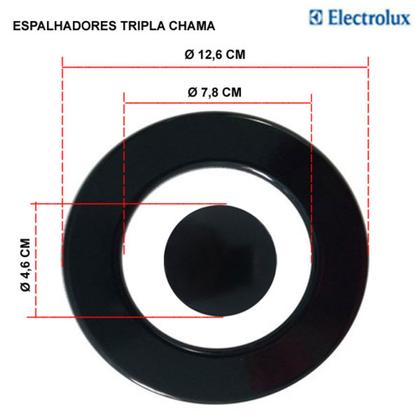 Imagem de Kit espalhadores para fogões tripla chama electrolux 5 bocas 76 xdr