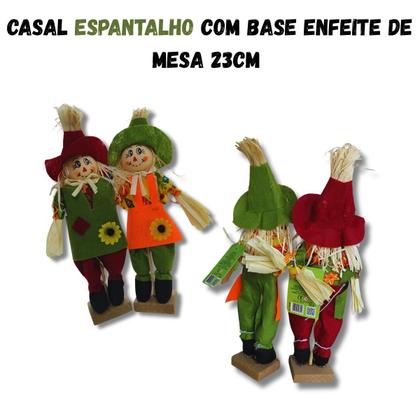 Imagem de Kit Espantalhos Juninos p Mesa  Casal c Base Fixa enfeite