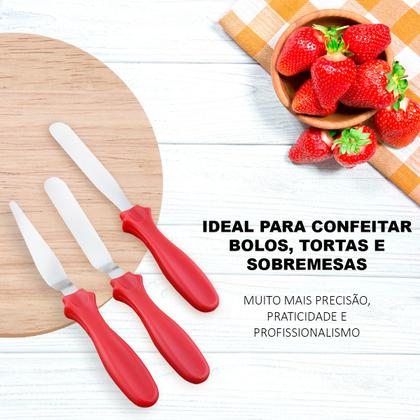 Imagem de Kit Espátula Decorativa Inox Confeitar Bolo Torta Chantilly