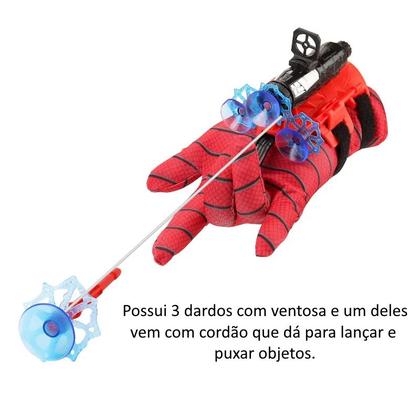 Imagem de Kit Especial Aranha Luva Lança Dardos + Máscara Teia Infantil