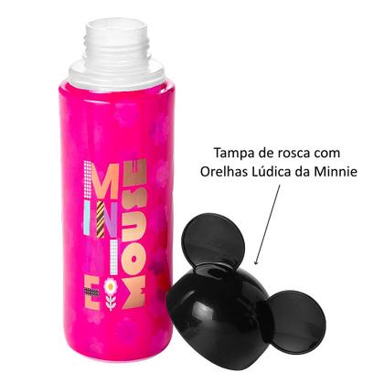 Imagem de Kit Especial Garrafinha Lúdica e Copo com Orelhas Rosa da Minnie 500ml Original