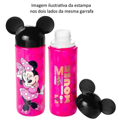 Imagem de Kit Especial Garrafinha Lúdica e Copo com Orelhas Rosa da Minnie 500ml Original