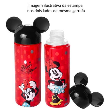 Imagem de Kit Especial Garrafinha Lúdica e Copo com Orelhas Vermelha da Minnie 500ml Original