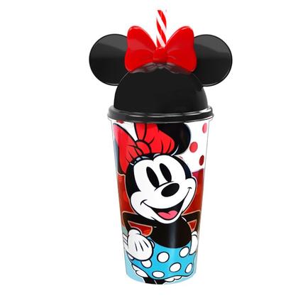 Imagem de Kit Especial Garrafinha Lúdica e Copo com Orelhas Vermelha da Minnie 500ml Original