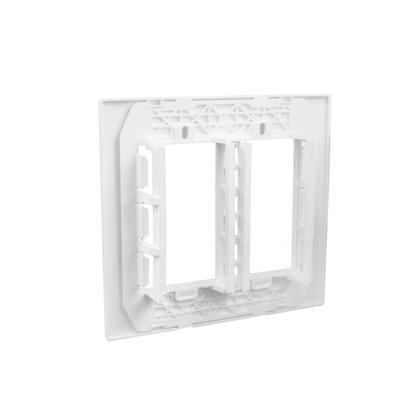 Imagem de Kit Espelho 4x4 com Suporte + 4 módulos interruptor simples + 2 módulos interruptor paralelo - Linha Vivaz