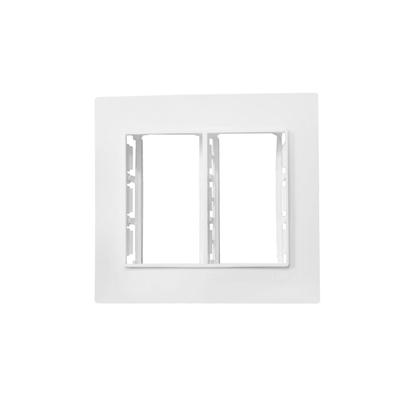 Imagem de Kit Espelho 4x4 com Suporte + 4 módulos interruptor simples + 2 módulos interruptor paralelo - Linha Vivaz