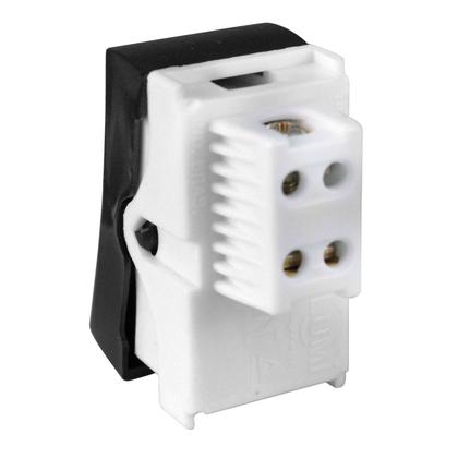 Imagem de KIT - Espelho Placa 4X4 com suporte + 4 módulos interruptor simples + 2 módulos interruptor paralelo - Linha LEV Preta