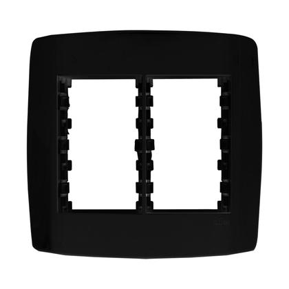 Imagem de KIT - Espelho Placa 4X4 com suporte + 4 módulos interruptor simples + 2 módulos interruptor paralelo - Linha LEV Preta