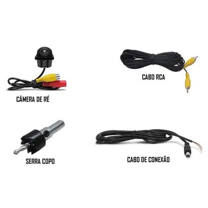 Kit Espelho Retrovisor Monitor Tela LCD 4.3 + Câmera Ré Tartaruga Embutir - Tiger / Vipertron Imagem de Kit Espelho Retrovisor Monitor Tela LCD 4.3 + Câmera Ré Tartaruga Embutir