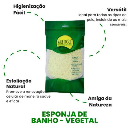 Imagem de Kit Esponja Bucha Vegetal Natura Luvinha Limpeza P/ Pele Banho Esfoliante C/ 5un