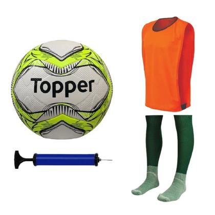 Imagem de Kit Esportivo Futebol Completo - Bola + Bomba, Colete e Meiao 