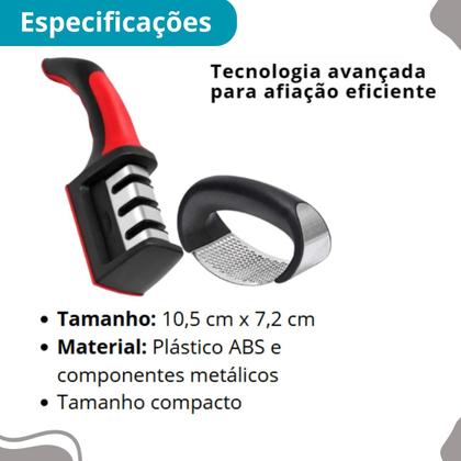 Imagem de KIT Espremedor Portátil + Afiador Elegante Compacto