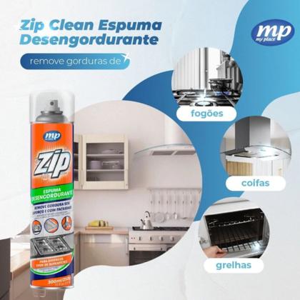 Imagem de Kit Espuma Desengordurante e Limpa Estofados Zip - My Place