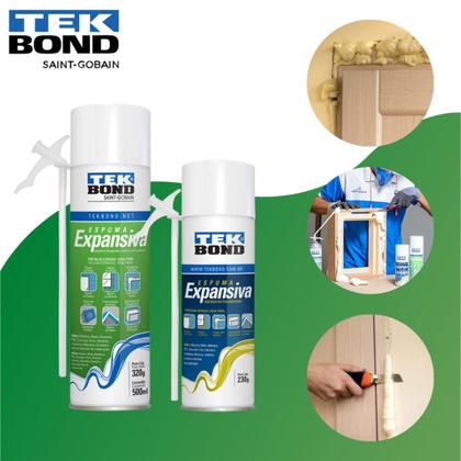 Imagem de Kit Espuma Expansiva PU 500ml Tekbond C/12un