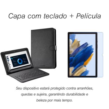 Imagem de Kit Essencial: Capa com Teclado + Película p/ Tablet Samsung A8 X200 X205