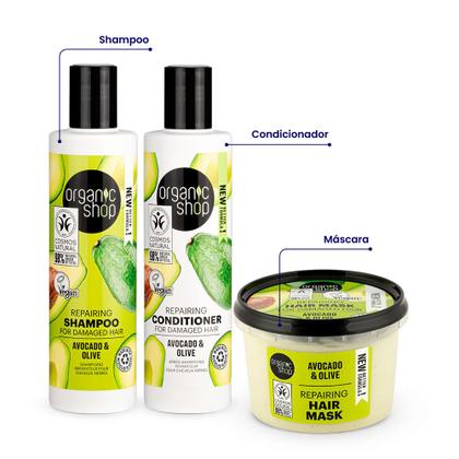Imagem de Kit Essencial Reconstrução Cabelo Danificado Organic Shop
