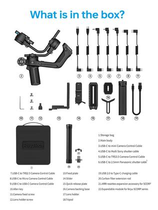 Imagem de Kit estabilizador de câmera FeiyuTech SCORP 2 com sensor de rastreamento AI