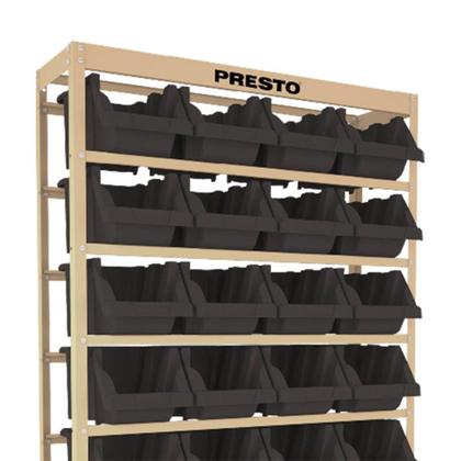 Imagem de Kit Estante Gaveteiro com 28 Gavetas Prática Nr. 7 Preta 