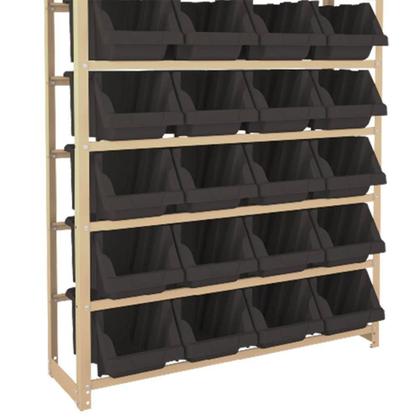 Imagem de Kit Estante Gaveteiro com 28 Gavetas Prática Nr. 7 Preta 