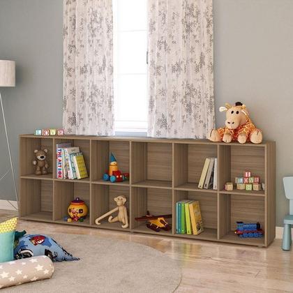 Imagem de Kit Estante para Livros com 12 Nichos 221cmx148cm Caracol