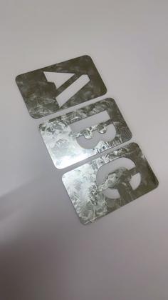 Imagem de Kit Estêncil Alfabeto e Números vazados em Chapa 3cm
