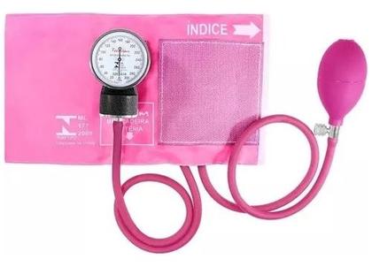 Imagem de Kit Estetoscópio Rappaport + Esfigmomanômetro Rosa Premium