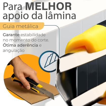 Imagem de Kit Estilete Profissional 18mm Emborrachado Com Lâminas Extra Reforçado Linha Premium