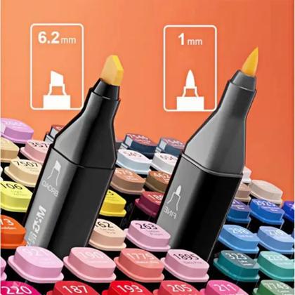 Imagem de Kit estojo 24 cores - canetinhas marca texto coloridas ponta dupla