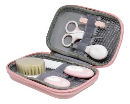 Imagem de Kit Estojo Cuidados Higiene Bebê Tesoura Pente Cortador Buba