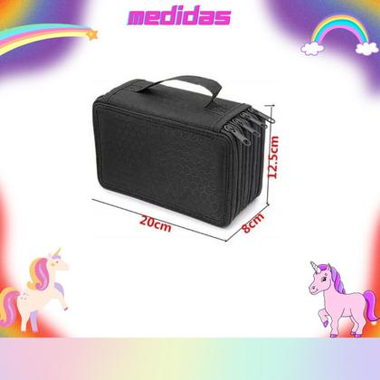 Imagem de Kit Estojo Escolar com 4 Compartimentos Mais Kit Lápis de Cor Estojo com 18 Peças