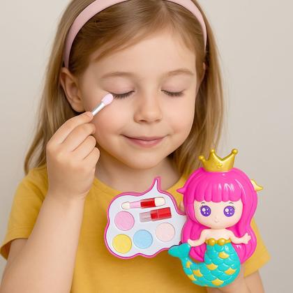 Imagem de Kit Estojos de Maquiagem Infantil Sereia Brinquedo Atacado Lembrancinha Festa Prenda