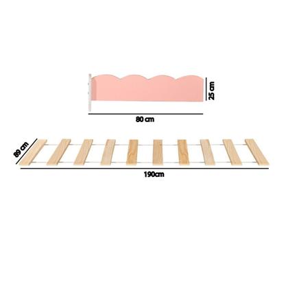 Imagem de Kit Estrado com Grade para Cama Club House Sweet Casatema MadeiraOriginals Marrom/Branco/Rosa
