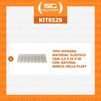Imagem de KIT - Estrado Plástico (2 un) 2,5x25x50 Natural - Della Plast