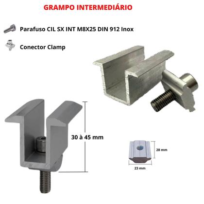 Imagem de Kit Estrutura Suporte Linha C 03 Placas Solar Viga Metálica