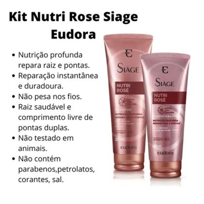 Imagem de Kit Eudora Siage Nutri Rose Shampoo 250ml + Condicionador 200ml