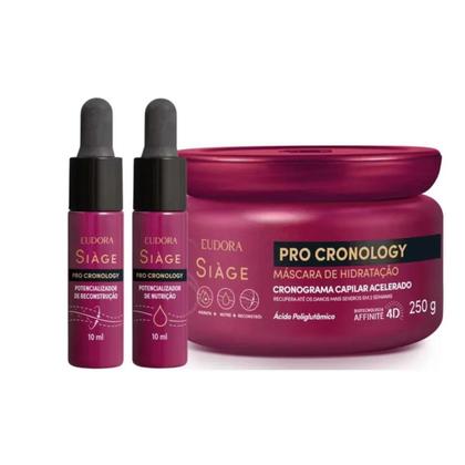 Imagem de Kit Eudora Siàge Pro Cronology Shampoo 250ml + Condicionador 200ml + Leave-in 100ml + Cronograma