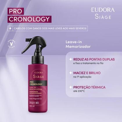 Imagem de Kit Eudora Siàge Pro Cronology Shampoo 250ml + Condicionador 200ml + Leave-in 100ml + Cronograma