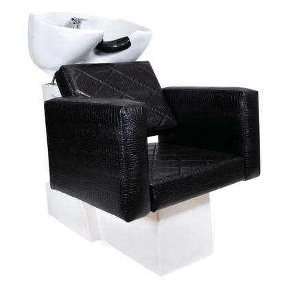 Imagem de KIT Evidence - 1 Lavatório + 1 Cadeira Fixa + 1 Cadeira Reclinável com Bases Quadradas Para Salão