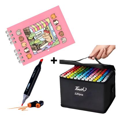 Imagem de Kit Exclusivo com 2 Livros Bobbie Goods + 120 Canetinhas Dupla Ponta  Arte, Cor e Inspiração em Cada Página