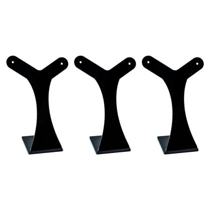 Imagem de Kit expositores displays mostruários de colares, brincos, anéis e pulseiras de acrílico Preto com 6 unidades