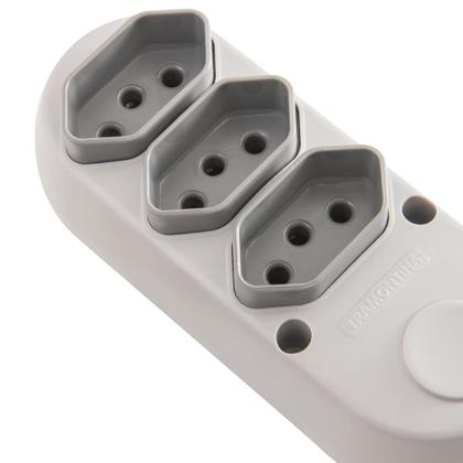 Imagem de Kit Extensão Elétrica Cabo PP 3x0,75 mm² x 3 m 2P+T 10A 57504020 3 Tomadas 2 Unidades - TRAMONTINA