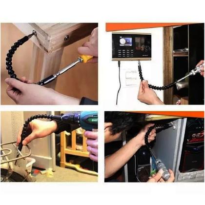 Imagem de Kit Extensor Prolongador Flexivel Parafusadeira Universal