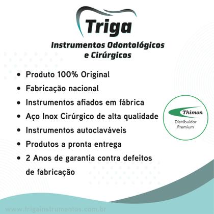 Imagem de Kit Extração Tártaro - Espelho N5, Sonda Exploradora N5, Extrator de Tartaro N3 e Pinça Clinica 16 cm