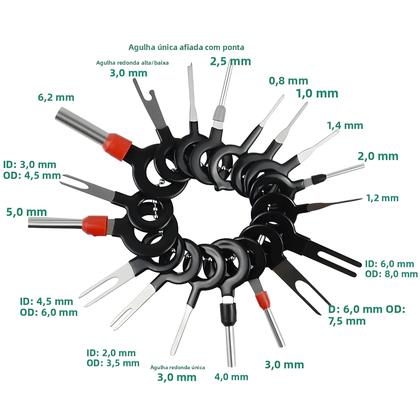 Imagem de Kit Extrator De Conectores De Fios Automotivos Ferramentas Mecânicas Para Remoção De Terminais De