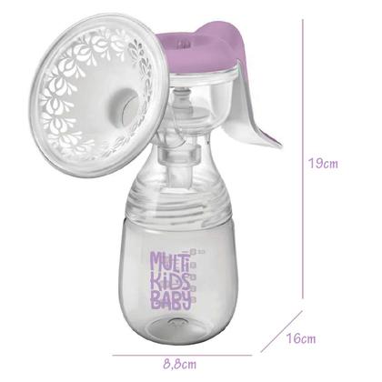 Imagem de Kit Extrator de Leite Manual Multikids + 5 Potes de Vidro para Leite Materno 200ml