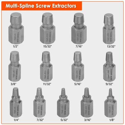 Imagem de Kit extrator de parafusos THINKWORK Extrator de parafusos Easy Out de 65 peças